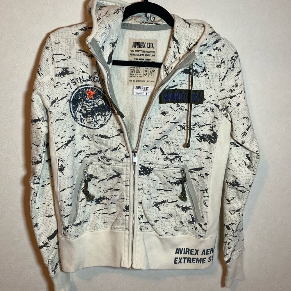 Vintage avirex hooded zip sweatshirt